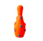 Brinquedo Pet – Pino De Boliche De Borracha Laranja Com Som (1)