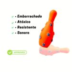 Brinquedo Pet – Pino De Boliche De Borracha Laranja Com Som (1)