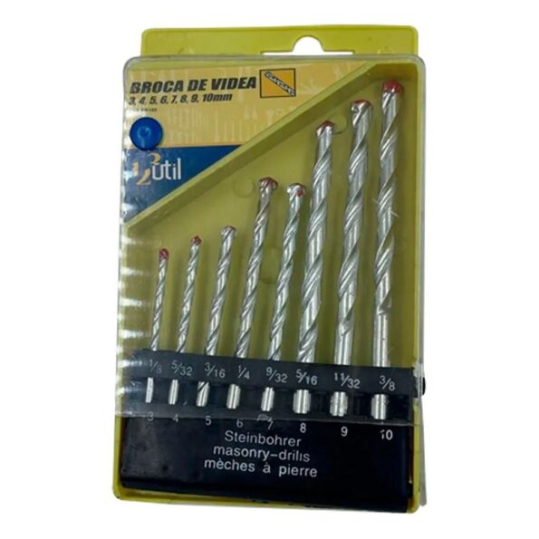 Brocas De Videa Jg 8 Pçs Fr100 123 Util 3,4,5,6,7,8,9,10mm