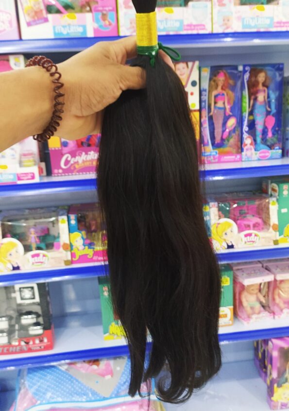 Cabelo Humano 50cm 100g 7,35 Castanho Escuro, Liso Leve Ondulado (2)