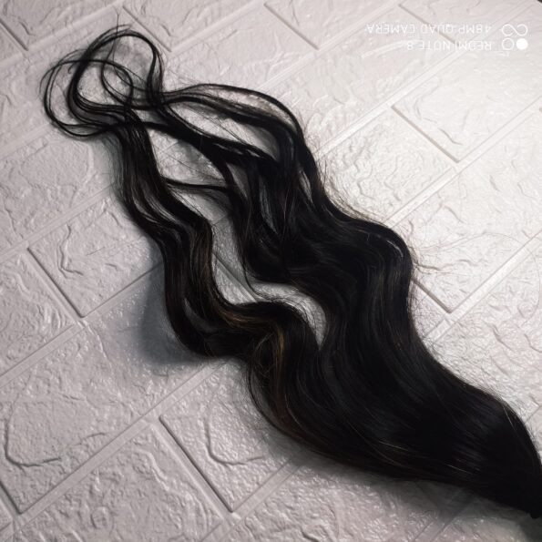 Cabelo Humano 65cm 10,00 Preto Leve Ond, Não Virgem (3)