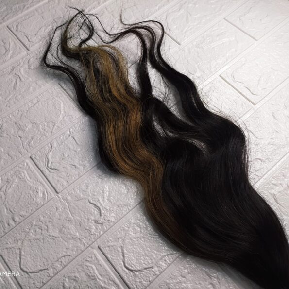 Cabelo Humano 65cm 84g 10,00 Preto Leve Ond, Não Virgem (3)