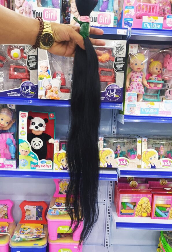 Cabelo Humano 70cm 122g 12,50 Preto Liso Dh Não Virgem (2)