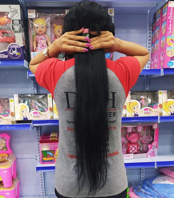 Cabelo Humano 70cm 122g 12,50 Preto Liso Dh Não Virgem (3)