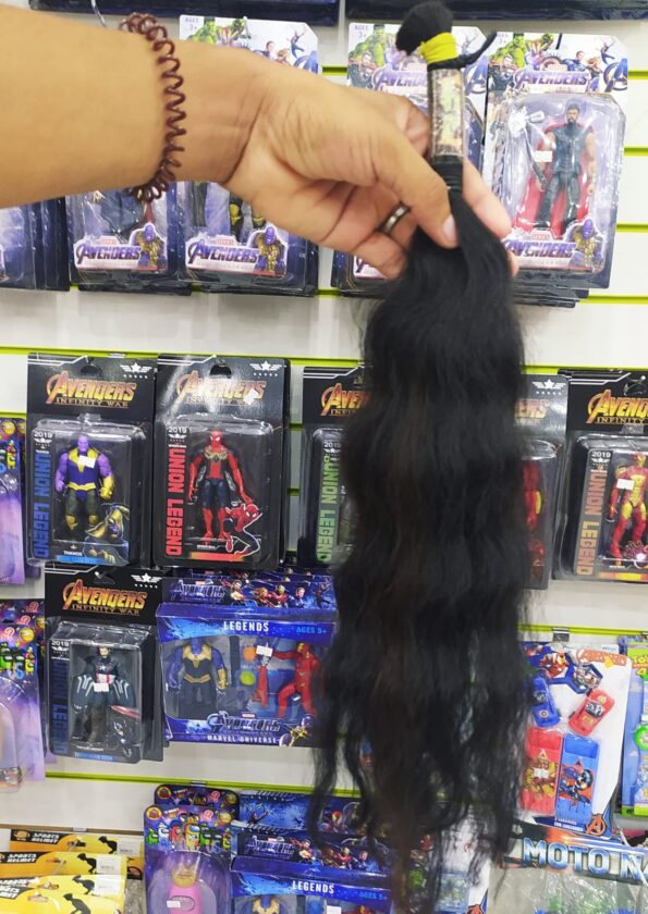 Cabelo Humano Brasileiro 50cm 47g 10,70g Preto, Ondulado (2)