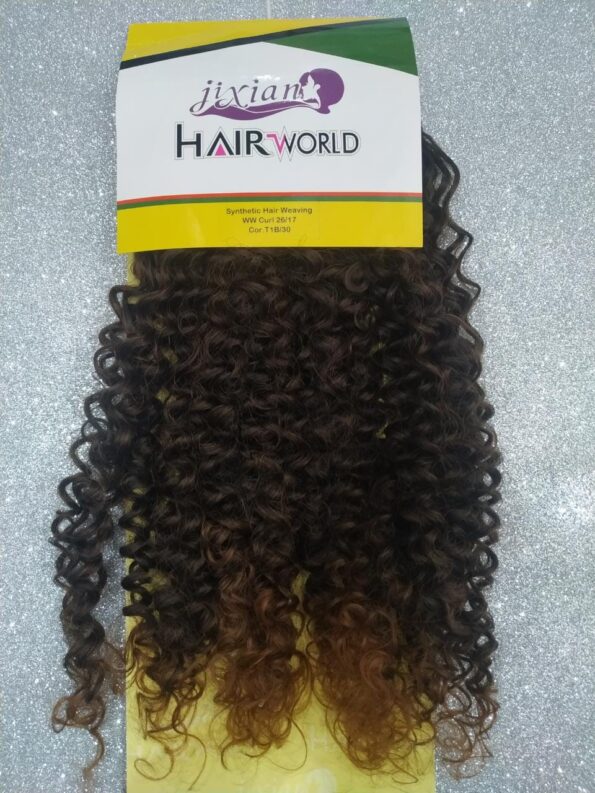 Cabelo Organico Cacheado 55cm 120g Em Tela Jixian Hair World – Cor. T1b30 (1)