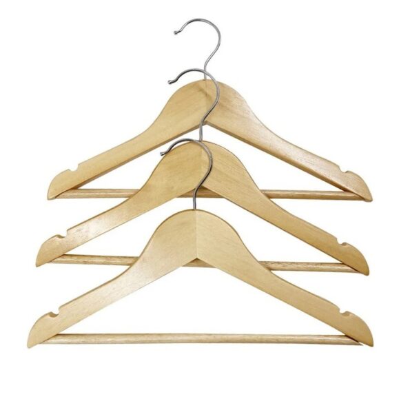 Cabide Madeira 3pçs Mj-93702 Wood Hanger (3)