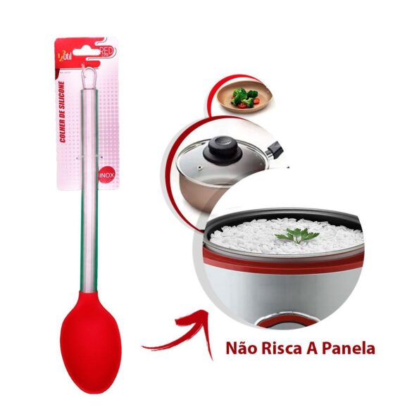 Colher De Silicone Ccabo Inox 32,5 Cm Linha Red – 123útil (2)