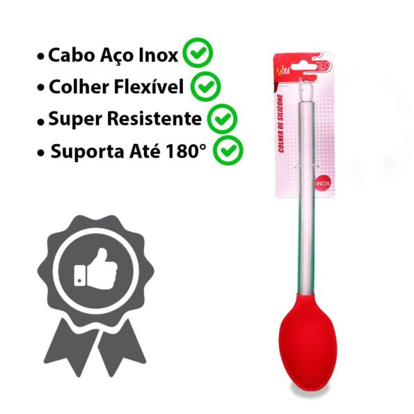 Colher De Silicone Ccabo Inox 32,5 Cm Linha Red – 123útil (4)