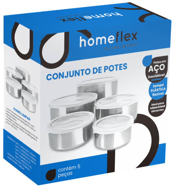 Conjunto De Pote Redondo Inox Ctampa Fxh317 Homeflex (1)