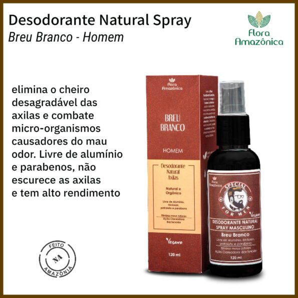 Desodorante Natural Masculino Breu Branco Vegano 120ml Promo