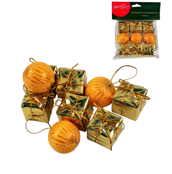 Enfeite Bola 9pçs G9-10450087 Cpresente Sort Dourado (1)