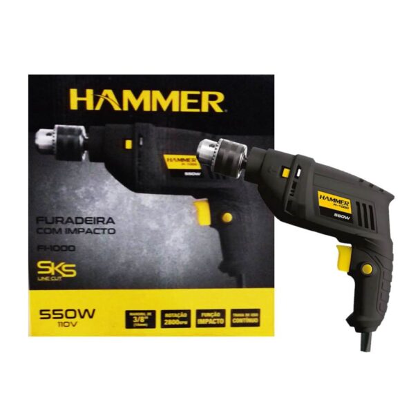 Furadeira Com Impacto 550w 38 110v F1-1000 Hammer (1)