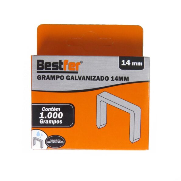 Grampo Galvanizado 14mm Tapeceiro U 1000 Unidades Bestfer (2)