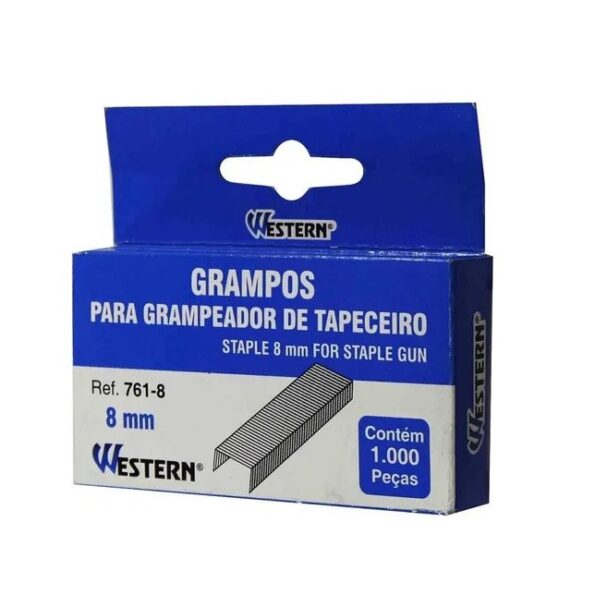 Grampos Para Grampeador De Tapeceiro Western 761 8mm 1000un (2)