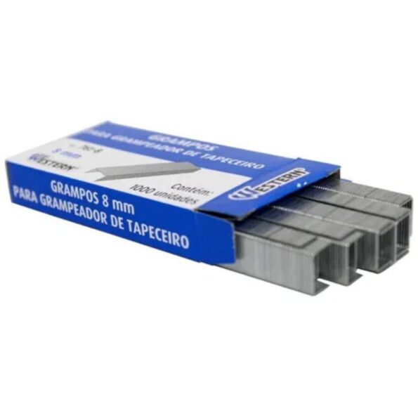 Grampos Para Grampeador De Tapeceiro Western 761 8mm 1000un (3)