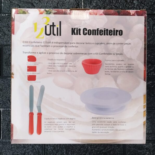 Kit Confeiteiro 12pçs Base Giratoria 27cm E Espatulas Ud70 (2)