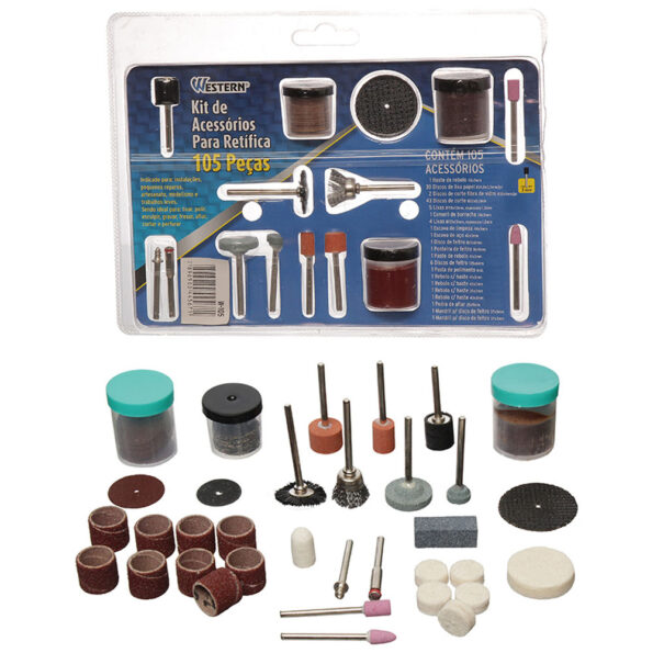 Kit De Acessorios Micro Retifica 105 Peças Western W-105 (1)