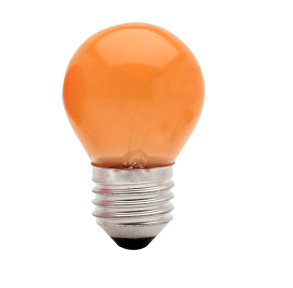 Lampada Bolinha Colorida Decorativa E27 15w 127v Bfh1150 – Cor Laranja (1)