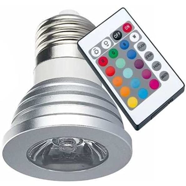 Lâmpada Dicroica Led 3w Rgb E27 Com Controle (1)