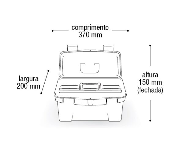 Maleta Ferramentas 1 Bandeja New Box 2020 25440 Arqplast (3)