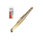 Pinça Reta Dourada Inox Corneta Beauty 43.310 (1)