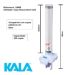 Porta Copos Dispenser Cafe Branco 842133 Cap 100copos Kala (1)