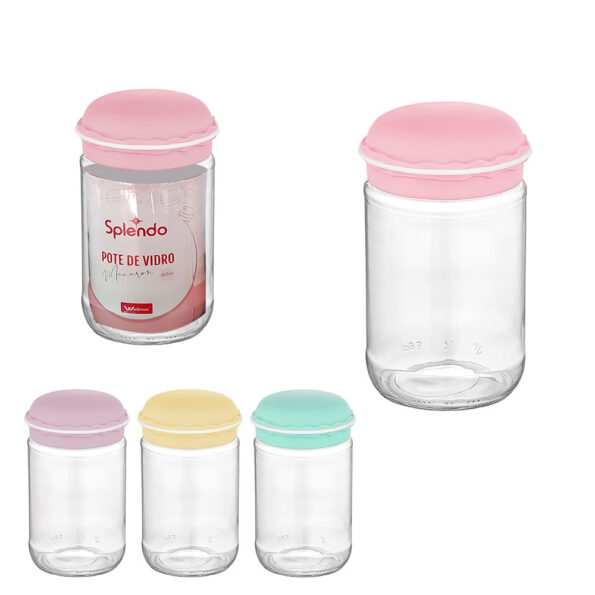 Pote De Vidro Macaron 660ml14x7cm Splendo Wellmix Wx08859