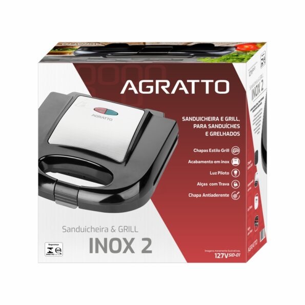 Sanduicheira Inox 2 Sid 01 750w 127v 8383 Agratto (1)