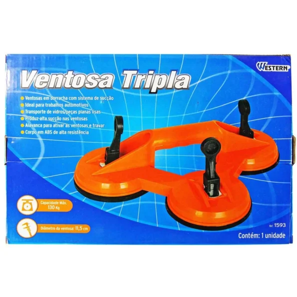 Ventosa Tripla Capacidade 130kg Diam 11,5cm Western 1593 (1)