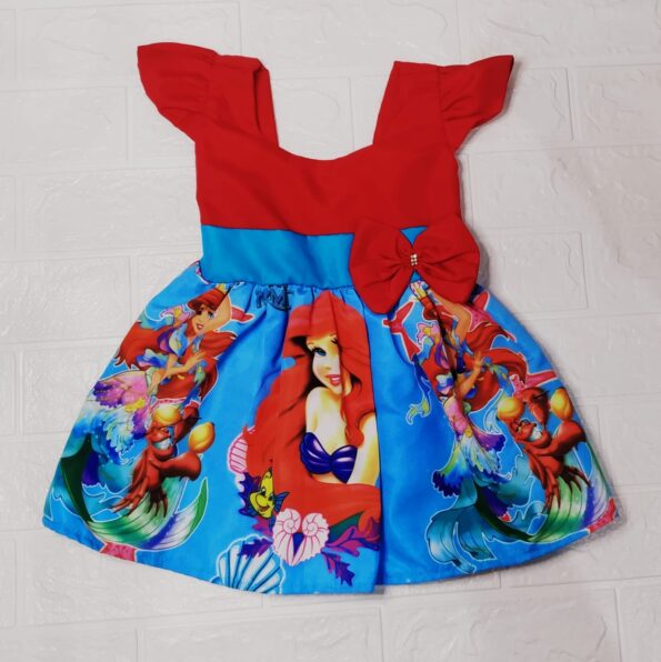 Vestido Rodado Personagem Ariell Infantil Veste 1 E 2 Anos (1)