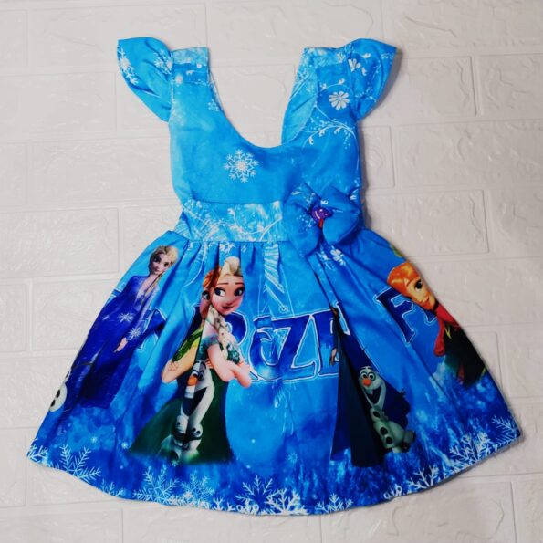 Vestido Rodado Personagem Frozen Infantil Veste 1 E 2 Anos (1)