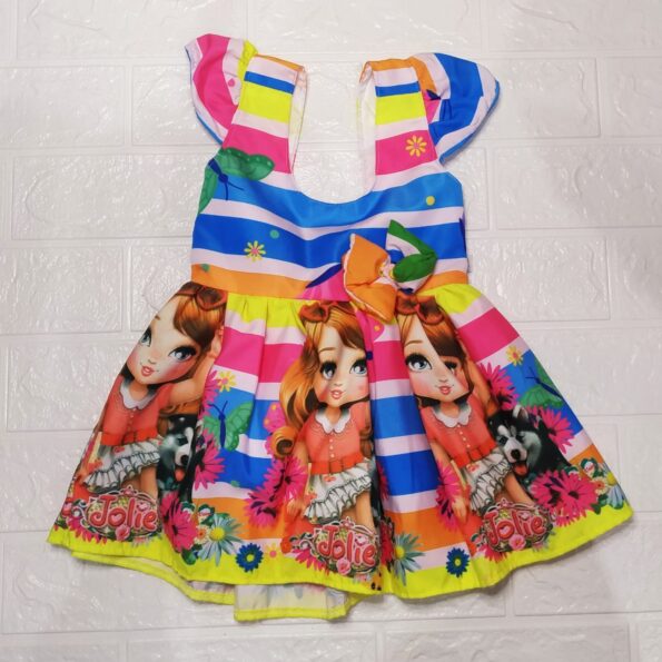 Vestido Rodado Personagem Jolie Infantil Veste 1 E 2 Anos (1)