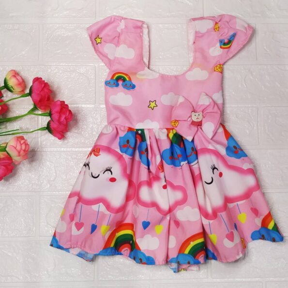 Vestido Rodadoo Personagem Nuvenzinha Infantil Veste 1 E 2 Anos (1)