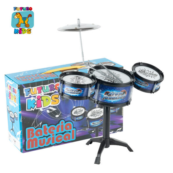 brinquedo musical bateria infantil fu19340 3 tambor alt 45cm