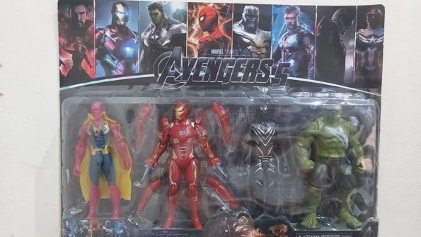 coleçao cartela 5 bonecos heroi avengers 05-7556