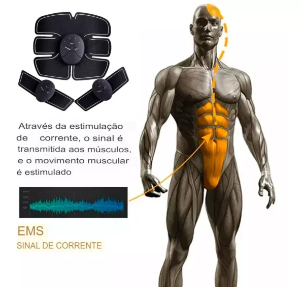 estimulador muscular tonificador elétrico abdom braços pern profissional