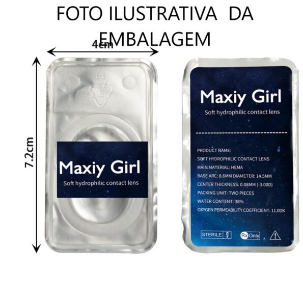 lente contato grau -0 maxiy girl cor 1 honey mel