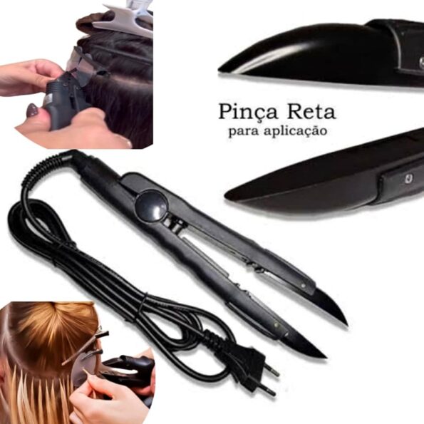 pinça profissional e-002 biv mega hair premiero curvada