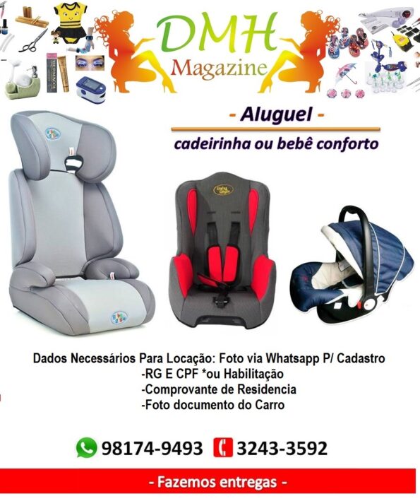 locação de bebe conforto e cadeirinha para automovel