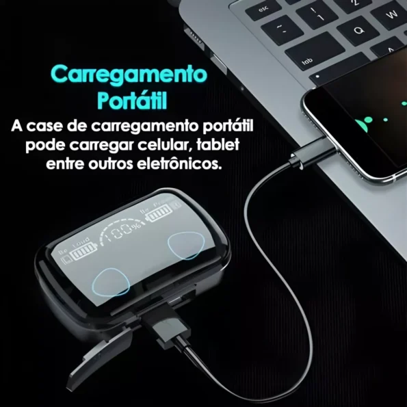 Fone De Ouvido Sem Fio in-ear Fone Bluetooth Preto3