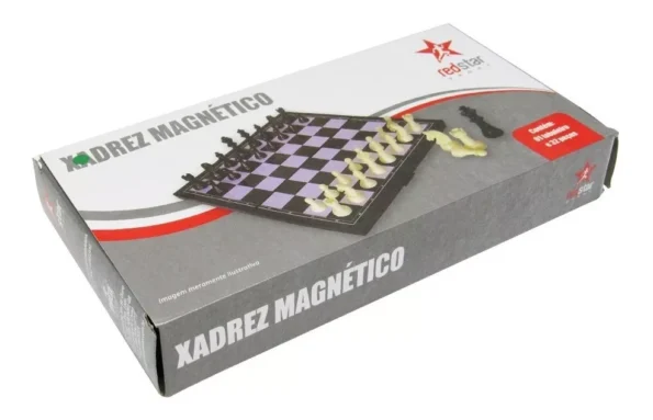 jogo de tabuleiro xadrez dama e gamao 3em1 magnetico elj0213 redstar 19cm2