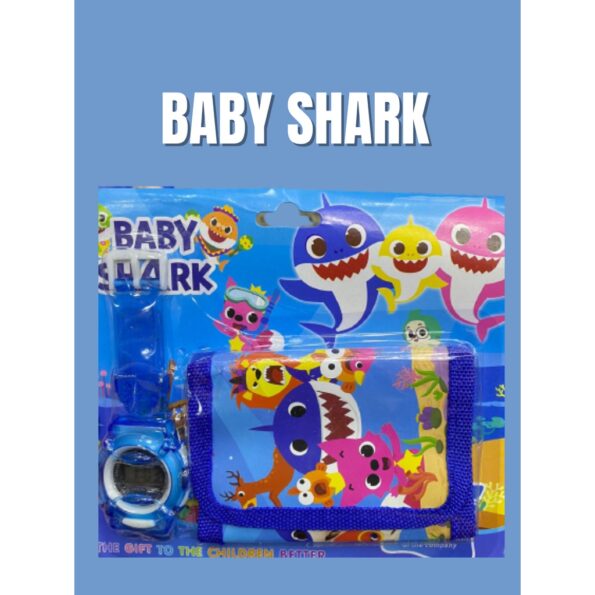 relogio infantil c carteira porta cedula 301cc019807 zp0092-shark