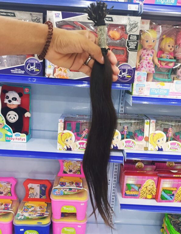 Cabelo H50cm 50g 6,50 Castanho, Liso Comqueratina (2)