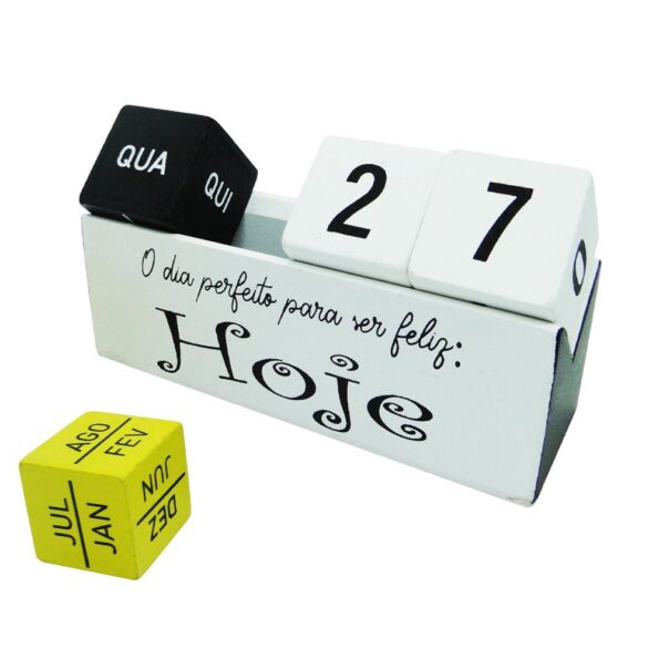 Calendario De Madeira Retangular 15,5×8,5x5cm
