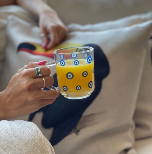 Caneca De Vidro Grande Decorado – Olho Grego 17895 Promoção (2)