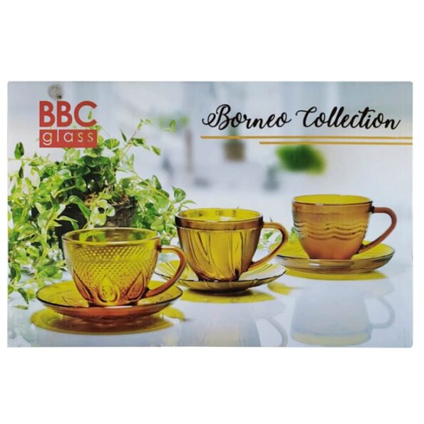 Conjunto Xicara De Cha 200ml Bbc Glass 12pçs Vd22 (1)