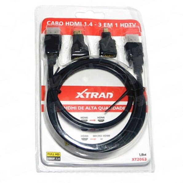 Hdmi 3em 1 Micro E Mini Hdmi Hdtv1.4 1,8m Xt2063 Xtrad (1)