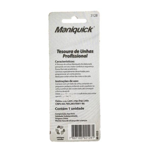 Inox Tesoura De Unha Reta Profissional M-035 2128 Maniquick (2)