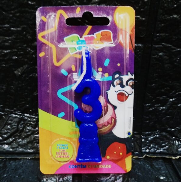 Vela Numero Para Aniversario N 3 Azul Panda (2)